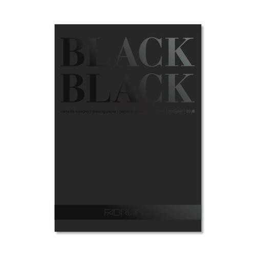 Black Black Çok Amaçlı Pürüzsüz Yüzeyli Siyah Yapraklı Çizim Defteri Blok 300 gr. 24x32 c