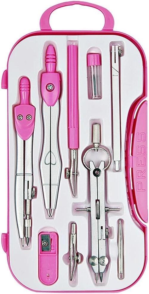 Trilinli Metal Pergel Seti PEMBE