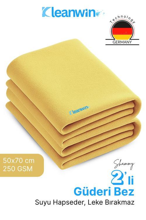 Shammy 2’Li Set Gold Güderi 50X70 Cm Oto Kurulama Bezi – Ultra Emici, Çizmez Ve Dayanıklı Araç Bezi
