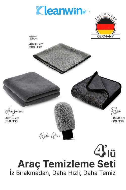 4’Lü Mikrofiber Oto Yıkama Ve Kurulama Seti – Araç İç Ve Dış Temizlik Bezleri Ve Oto Yıkama Eldiveni