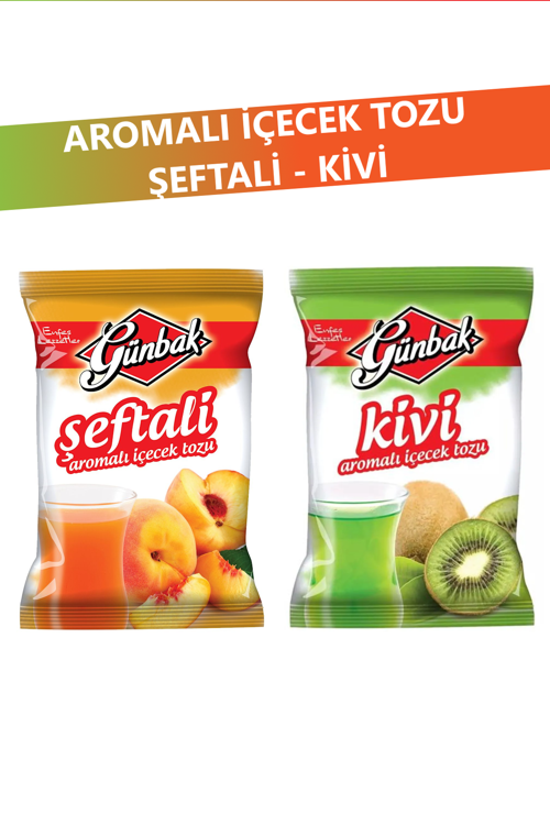 Aromalı İçecek Tozu 250 gr x 2 Adet (Şeftali - Kivi)