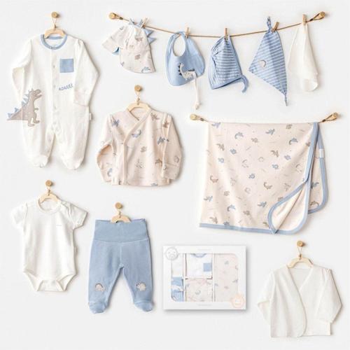 Andywawa AC25911 Newborn Set Dino 10'Lu Hastane Çıkışı Beige