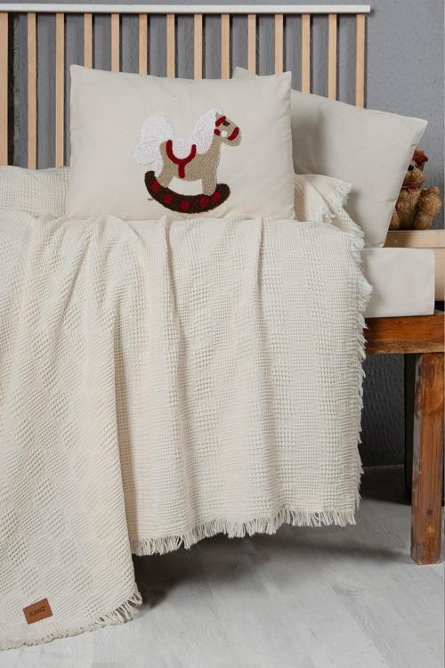 Kanz Bebek Waffle Müslin Nakışlı Pike Knz-021 Ponny