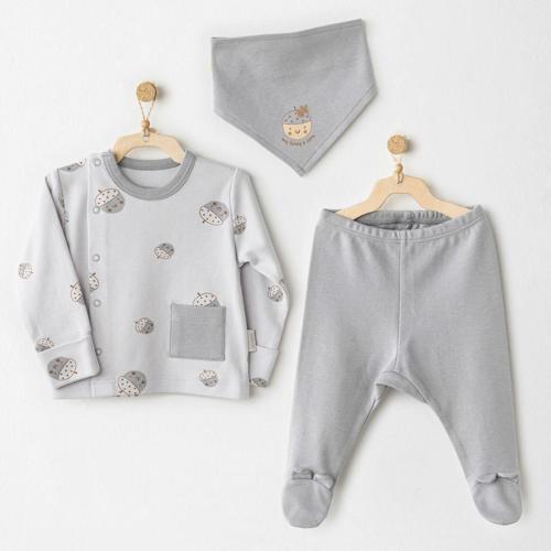 Andywawa AC26103 Hello Autumn 3'lü Zıbın Takım Grey