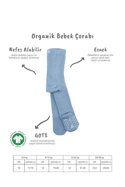 Bistyle Tekli Kaymaz Basic Külotlu Çorap BS50501B Mavi