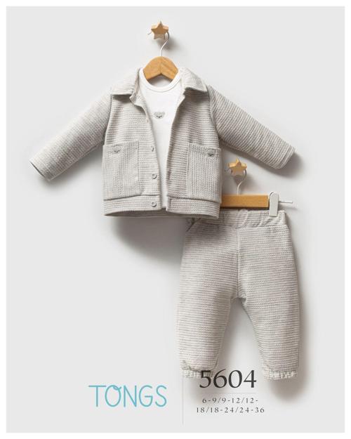 Tongs Baby Classic Bear 3'lü Takım 5604 Gri