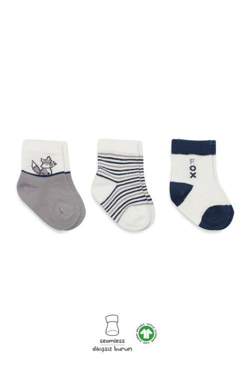 Bistyle 3'Lü Penye Soket Çorap BS10109 Gri