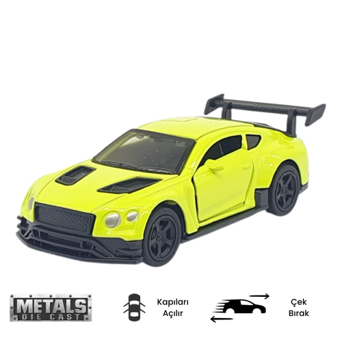 Çek Bırak Metal Küçük Arabalar 8 cm - 6411A - Açık Yeşil