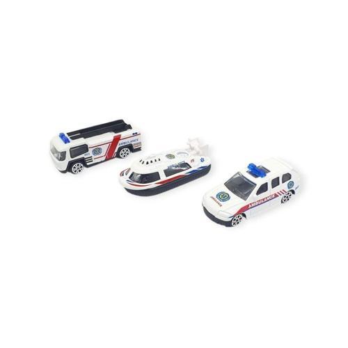 3'lü İş Makinaları Road Seti - Die Cast - DS044 - Ambulans