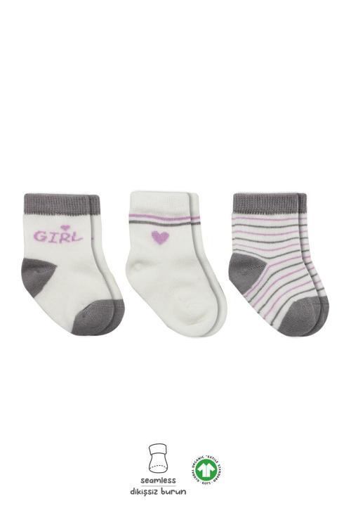 Bistyle 3'Lü Penye Boy And Girl Soket Çorap BS10114 Gri