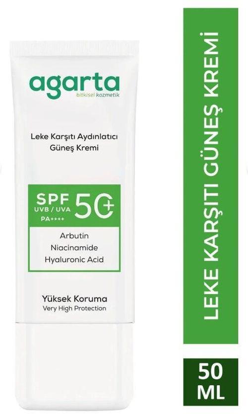 Agarta Doğal Güneş Kremi Leke Karşıtı Aydınlatıcı 50 SPF 50 ml