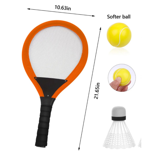 Badminton Seti ve Soft Tenis Topu - RKT-35 - Turuncu