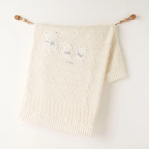 Andywawa AC26341 Triko Battaniye 85x100 Ekru