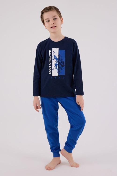 U.S. Polo Assn Uzun Kol Pijama Takım US2206-4 Lacivert