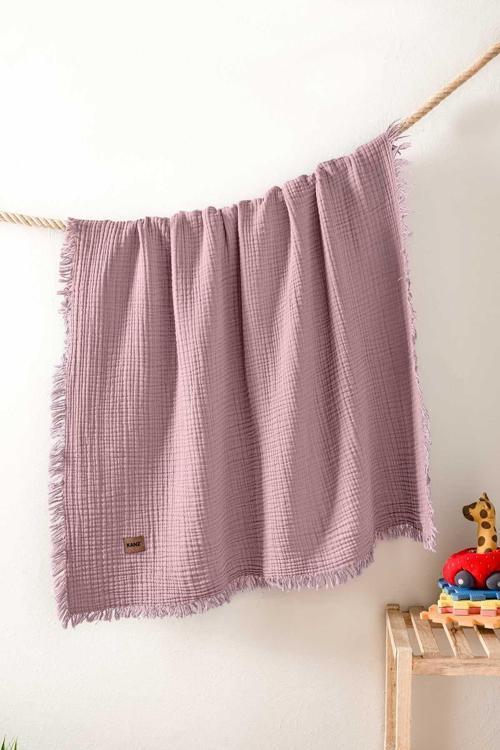 Kanz Bebek 4 Kat Müslin Örtü Knz-027 Gül Kurusu