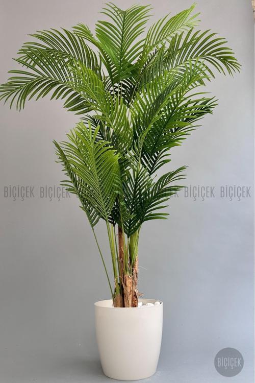 Yapay Areka Palmiyesi 200 Cm Kırıkbeyaz Yakut Saksıda