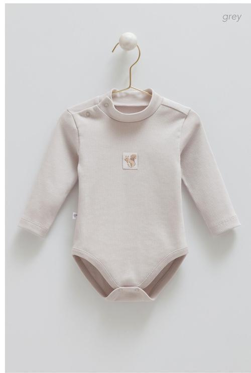 YARIM BALIKÇI BASIC ÇITÇITLI BODY - CARAMELL  - BE2072 - Gri - 6 - 9 Ay - BE2072-Gri-6 - 9 Ay Gri