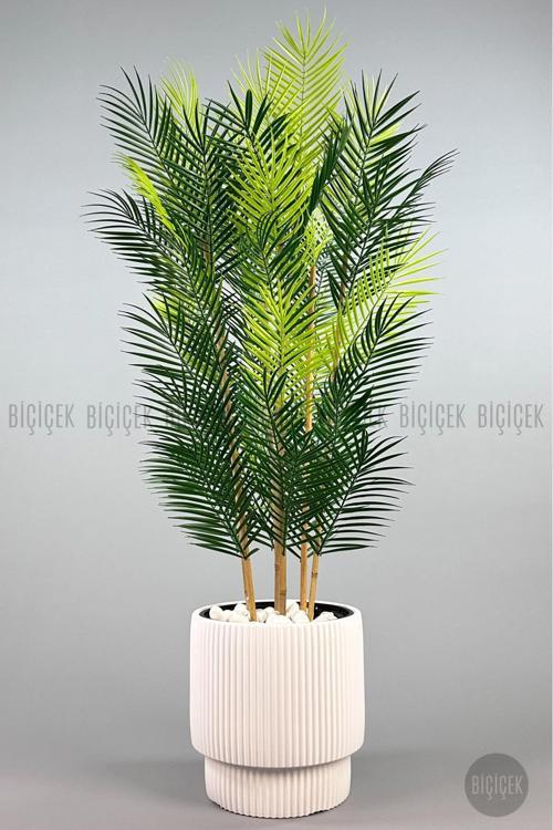 Yapay Areka Palmiyesi 6 Gövde Gala Saksıda Yoğun Yapraklı