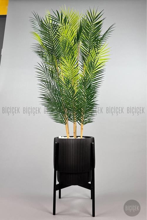 Yapay Areka Palmiyesi 6 Gövde Gala Saksıda Yoğun Yapraklı