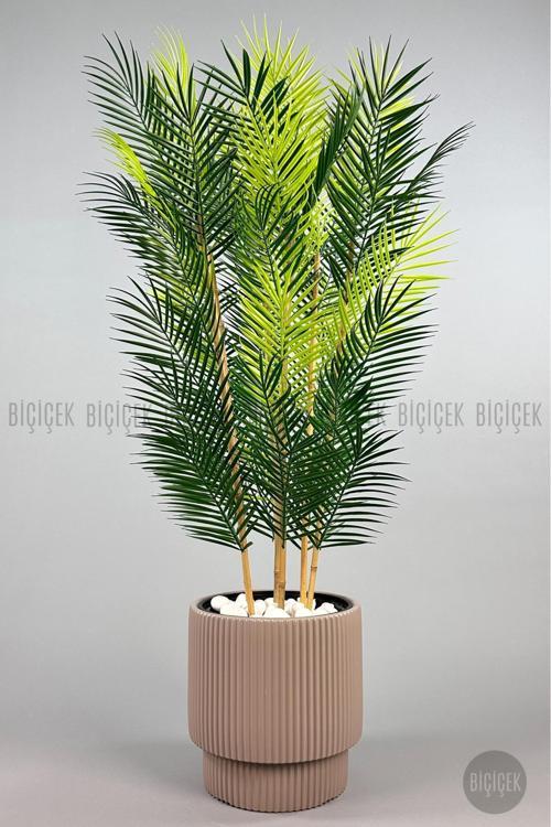 Yapay Areka Palmiyesi 6 Gövde Gala Saksıda Yoğun Yapraklı