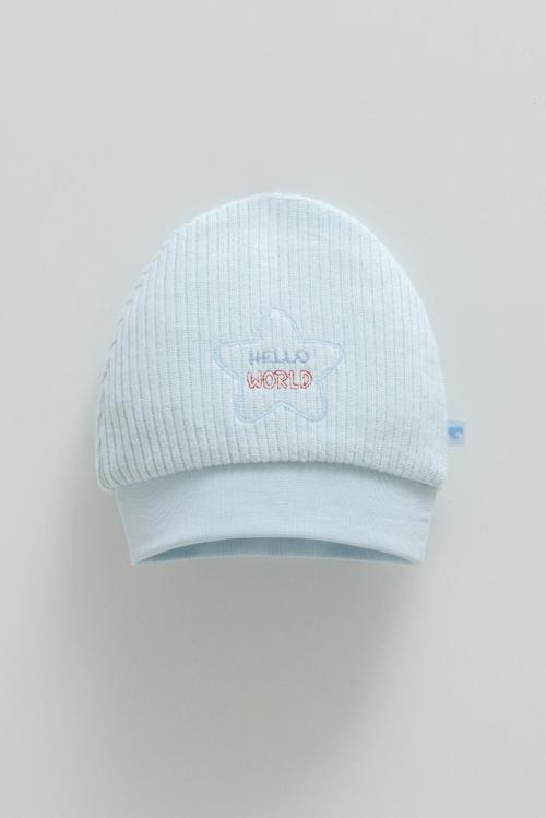 COLOR WORLD NAKIŞLI ERKEK TRİKO BERE  - CARAMELL  - SPE1988 - Mavi - 6 - 9 Ay - SPE1988-Mavi-6 - 9 Ay Mavi