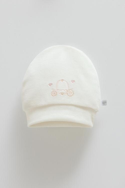 MIDDLE CASTLE NAKIŞLI KIZ KADİFE BERE - CARAMELL  - SPK2150 - Ekru - 6 - 9 Ay - SPK2150-Ekru-6 - 9 Ay Ekru