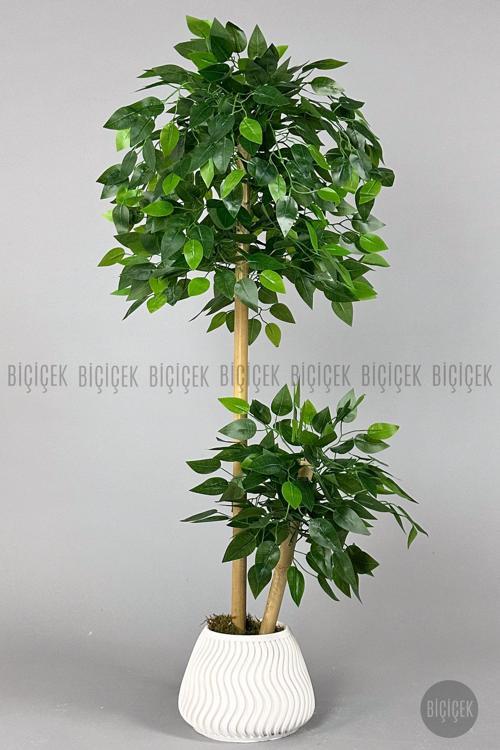 Yapay Benjamin Ağacı Bambu Gövdeli 125Cm