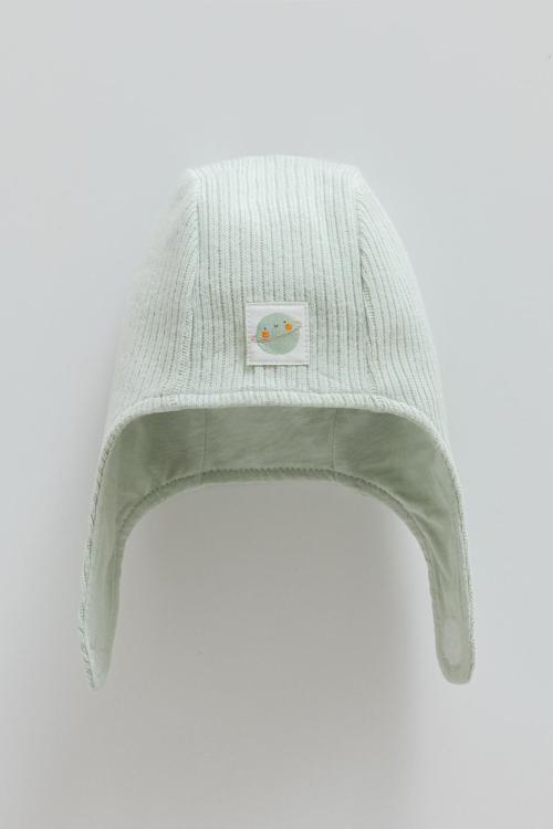 COLOR WORLD KULAKLI TRİKO ŞAPKA - CARAMELL - SPE2076 - Yeşil - 9 - 12 Ay - SPE2076-Yeşil-9 - 12 Ay Yeşil