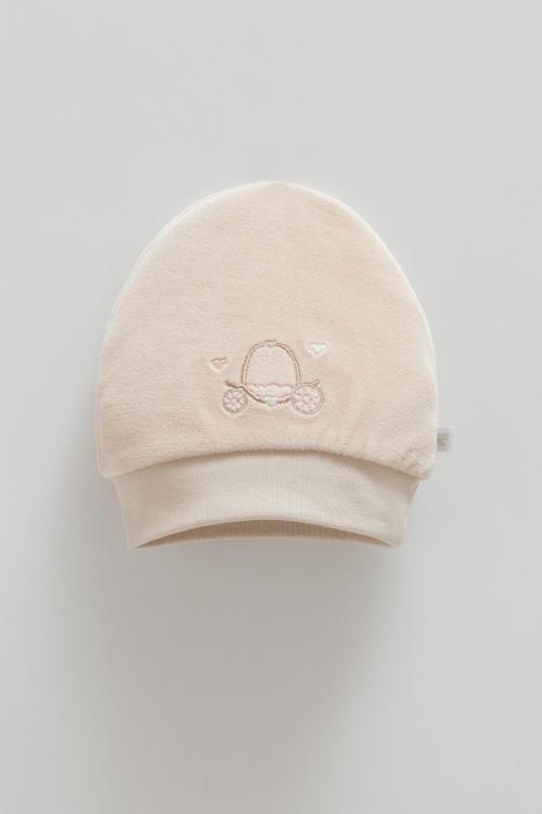 MIDDLE CASTLE NAKIŞLI KIZ KADİFE BERE - CARAMELL  - SPK2150 - Bej - 6 - 9 Ay - SPK2150-Bej-6 - 9 Ay Bej