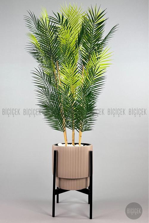 Yapay Areka Palmiyesi 6 Gövde Gala Saksıda Yoğun Yapraklı