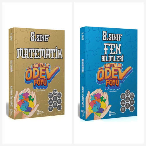 İsem 2026 8. Sınıf Matematik + Fen Bilimleri Haftalık Ders Föyü Seti İsem Yayıncılık