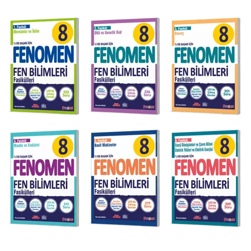 Fenomen 8. Sınıf Fen Bilimleri Fasikülleri Seti 6 Fasikül Fenomen Yayınları