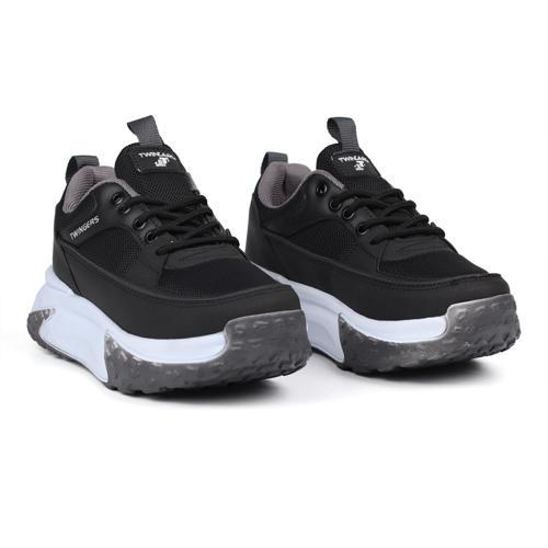 Kadın Kalın Tabanlı Siyah Füme Sneaker Spor Ayakkabı – Rahat, Şık ve Günlük Kullanıma Uygun