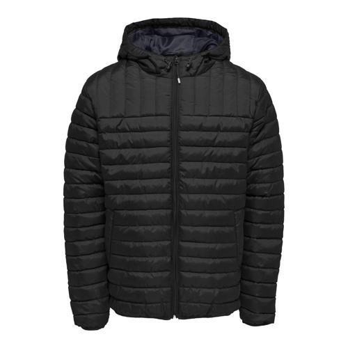 Erkek Siyah Paul Quilted Hood Kapüşonlu Mont 22015121-blk