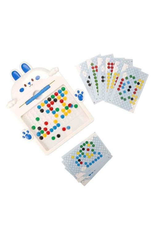 Sevimli Tavşan Manyetik Çizim Tahtası – 50 Boncuklu Manyetik Kalemli Çocuk Eğitim Oyuncağı