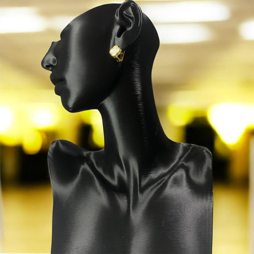 925 Ayar Gümüş Altın Kaplama Sedef Taşlı Şanslı Yonca Van Cleef Küpe