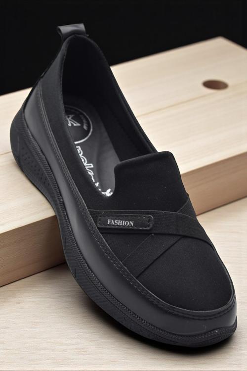 106 Streçli Taşlı Ortopedik Taban Günlük Kadın Ayakkabı Babet Casual Günlük Ayakkabı