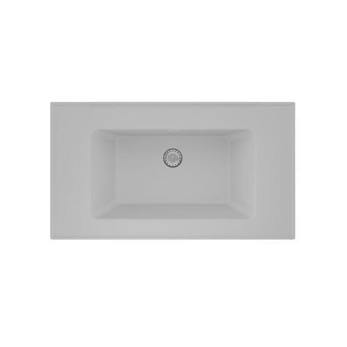 ZENITH 80 Etajerli Beyaz Granit Banyo Lavabosu 80x45