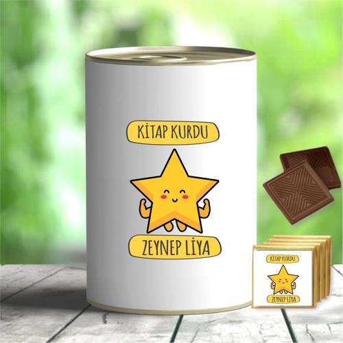 Kişiye Özel Kitap Tasarımlı Hediyelik Çikolata Konservesi - MK05