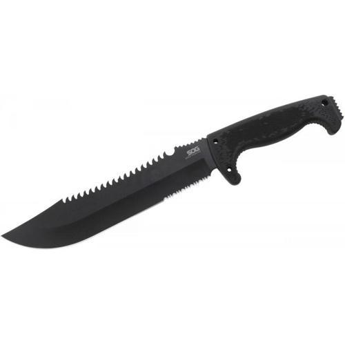 F03T Kamp Tırtıklı Testereli Outdoor Pala / Bıçak 39 cm - Kauçuk Saplı