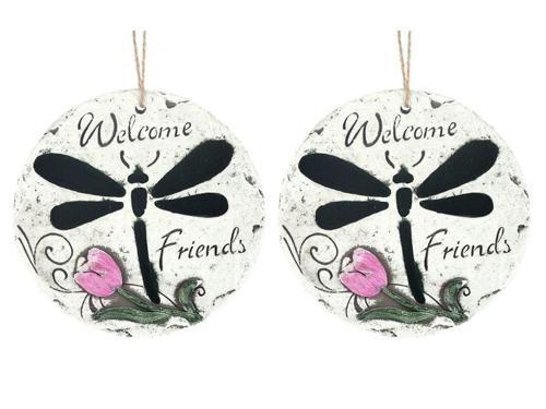 2 ADET ASILABİLİR BALKON VE BAHÇE SÜSÜ SİYAH YUSUFÇUKLU YUVARLAK 15X15X1,1CM DUVAR SÜSÜ,TAŞI BALKON,BAHÇE VE ODA DEKOR  HOŞGELDİNİZ TABLO,TABELA