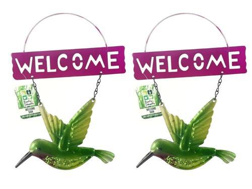 2 ADET BALKON VE BAHÇE HOŞGELDİNİZ TABELASI KUŞLU MOR TABELA 28X20X0,5CM  DUVAR SÜSÜ BALKON,BAHÇE VE ODA DEKOR  HOŞGELDİNİZ TABLO,TABELA