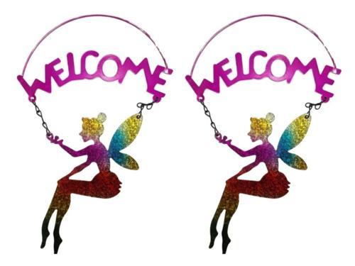 2 ADET BALKON VE BAHÇE HOŞGELDİNİZ TABELASI,MELEK FİGÜRLÜ PEMBE 30X18X0,5CM DUVAR SÜSÜ BALKON,BAHÇE VE ODA DEKOR HOŞGELDİNİZ TABLO,TABELA