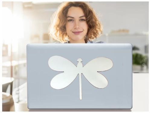 2 ADET DEFTER STİCKER,LAPTOP STİCKER AYNALI KELEBEK ŞEKİLLİ 20X13X0,6CM