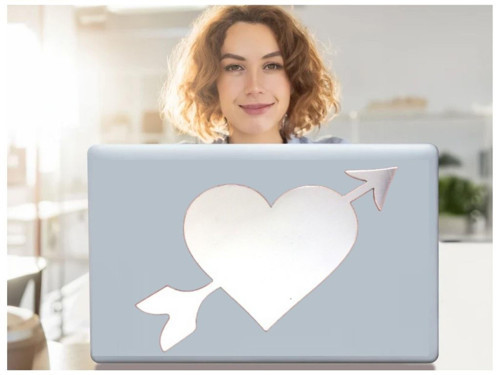 2 ADET DEFTER STİCKER,LAPTOP STİCKERAYNALI KALP ŞEKİLLİ 20X11X0,6CM