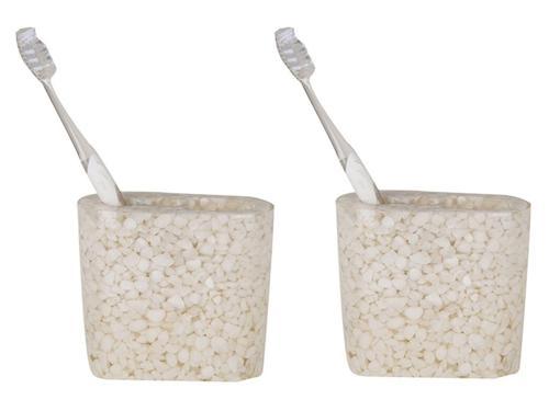 2 ADET DİŞ FIRÇALIK DENİZ TAŞI EL YAPIMI 400 GR 10X5X9CM BANYO SETİ