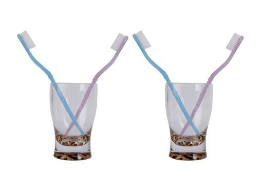 2 ADET DİŞ FIRÇALIK MACUN KABI LEOPAR AKRİLİK 6X6X11CM 270ML BANYO SETİ  