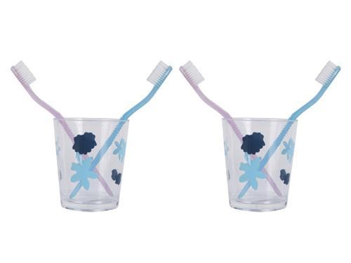 2 ADET DİŞ FIRÇALIK VE MACUN KABI BENEKLİ AKRİLİK 8X8X9CM  BANYO SETİ  