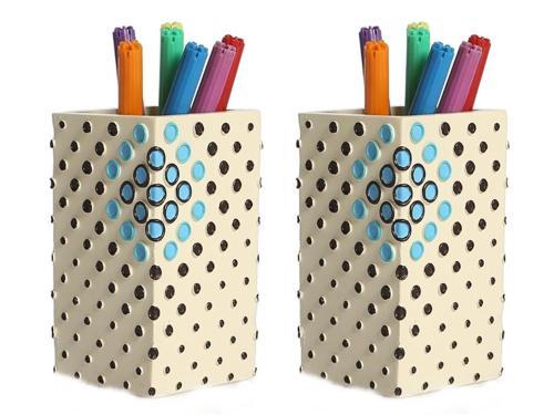 2 ADET KALEMLİK PUANLI MODEL OFİS GERECİ 6X6X10CM 200ML