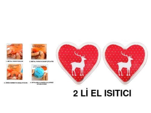 2 ADET KALPLİ GEYİKLİ CEP SOBASI,EL ISITICI,SICAK SU TORBASI PVC  9cm